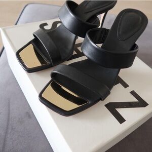 Elegant Black and Gold Women's Heels Sandal